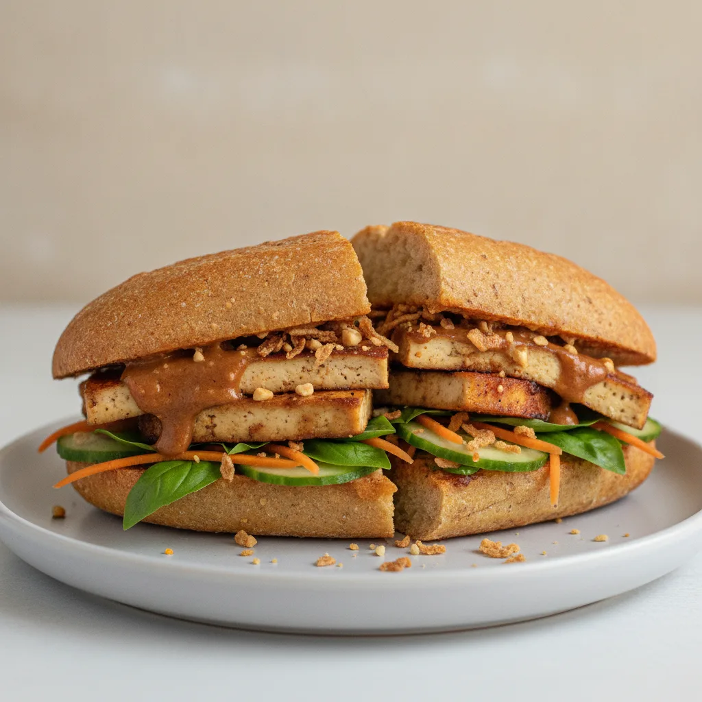 Gluten-Free Spicy Tofu Thai Crunch Sandwich Gluten-Free Spicy Tofu Thai Crunch Sandwich