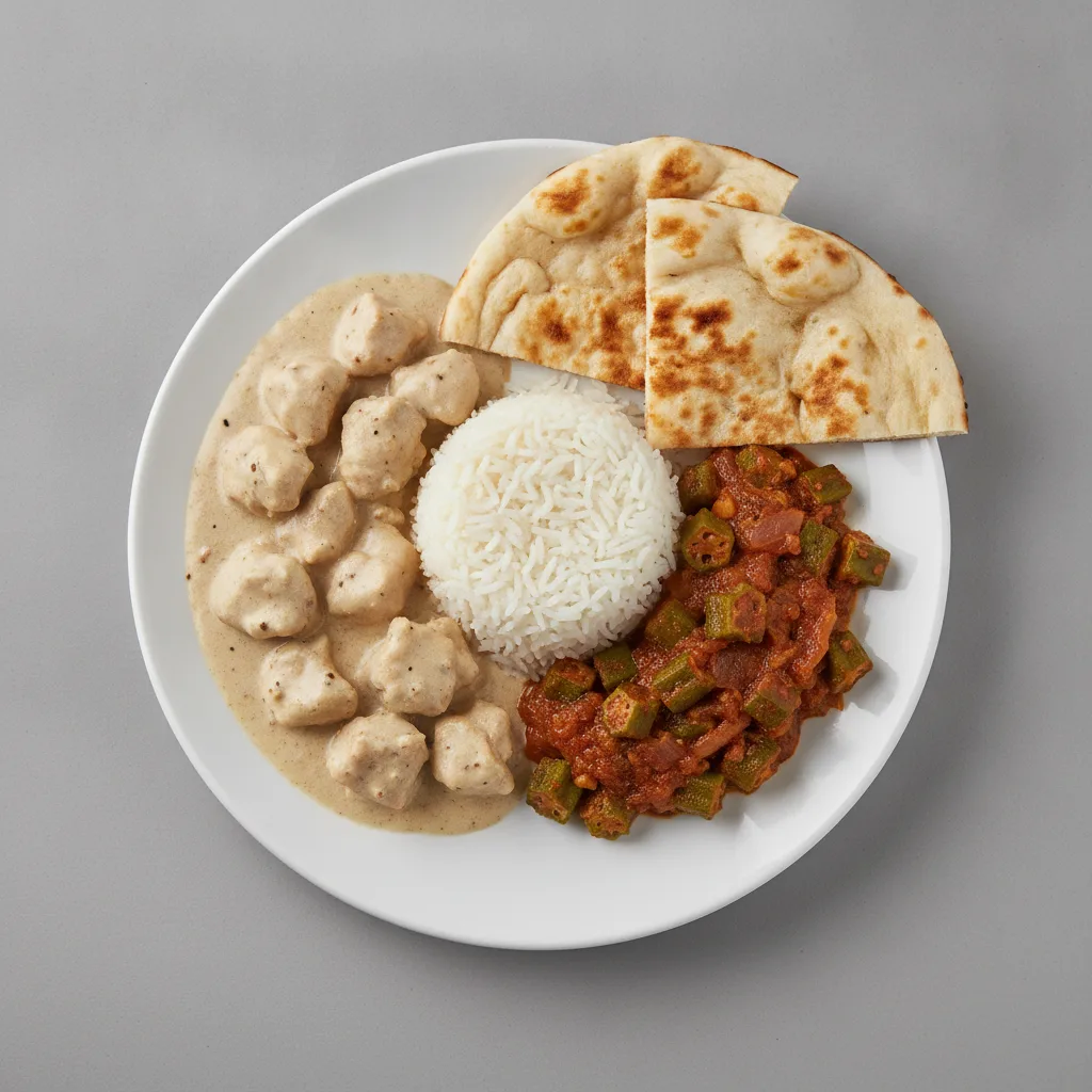 Bronze Package — Creamy Coconut Chicken and Bhindi Masala Bronze Package — Creamy Coconut Chicken and Bhindi Masala