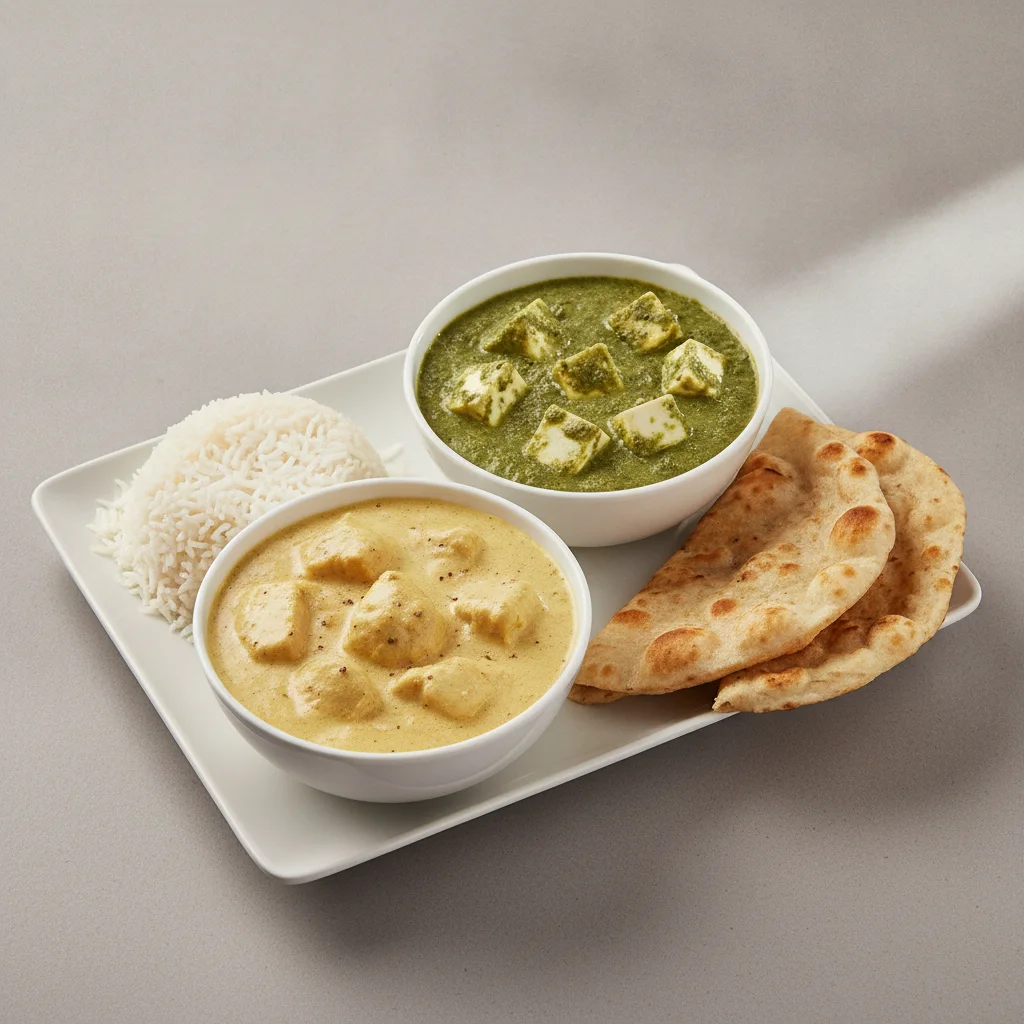 Bronze Package — Creamy Coconut Chicken and Paneer Mint Curry Bronze Package — Creamy Coconut Chicken and Paneer Mint Curry