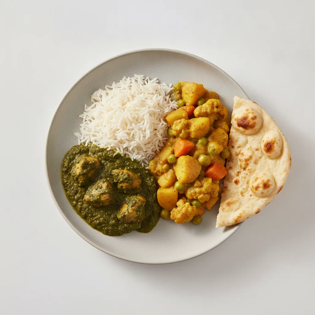 Bronze Package — Chicken Saag and Vegetable Curry Bronze Package — Chicken Saag and Vegetable Curry