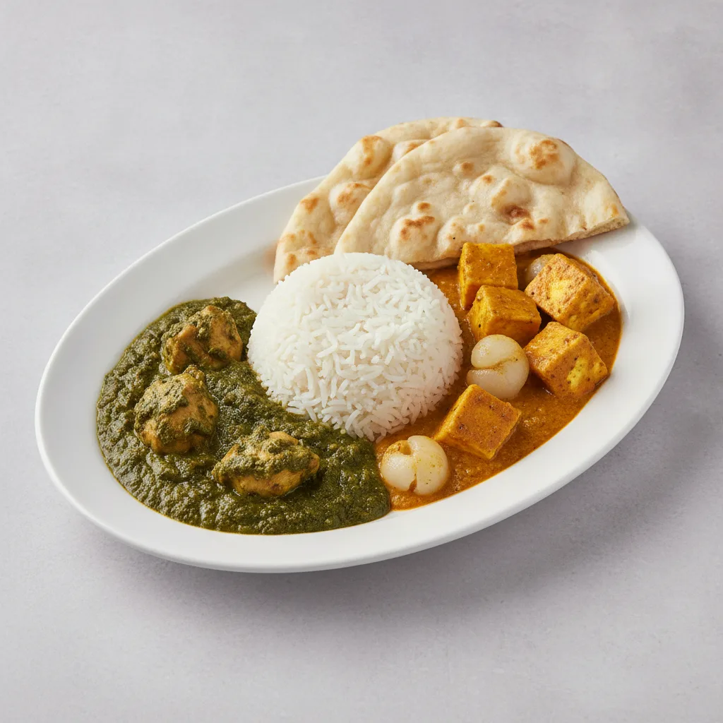 Bronze Package — Chicken Saag and Lychee Paneer Bronze Package — Chicken Saag and Lychee Paneer