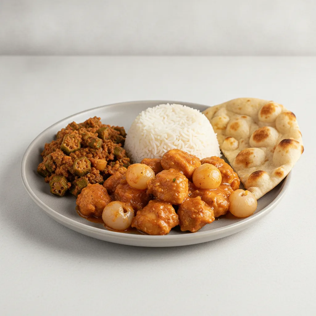 Bronze Package — Lychee Chicken and Bhindi Masala Bronze Package — Lychee Chicken and Bhindi Masala
