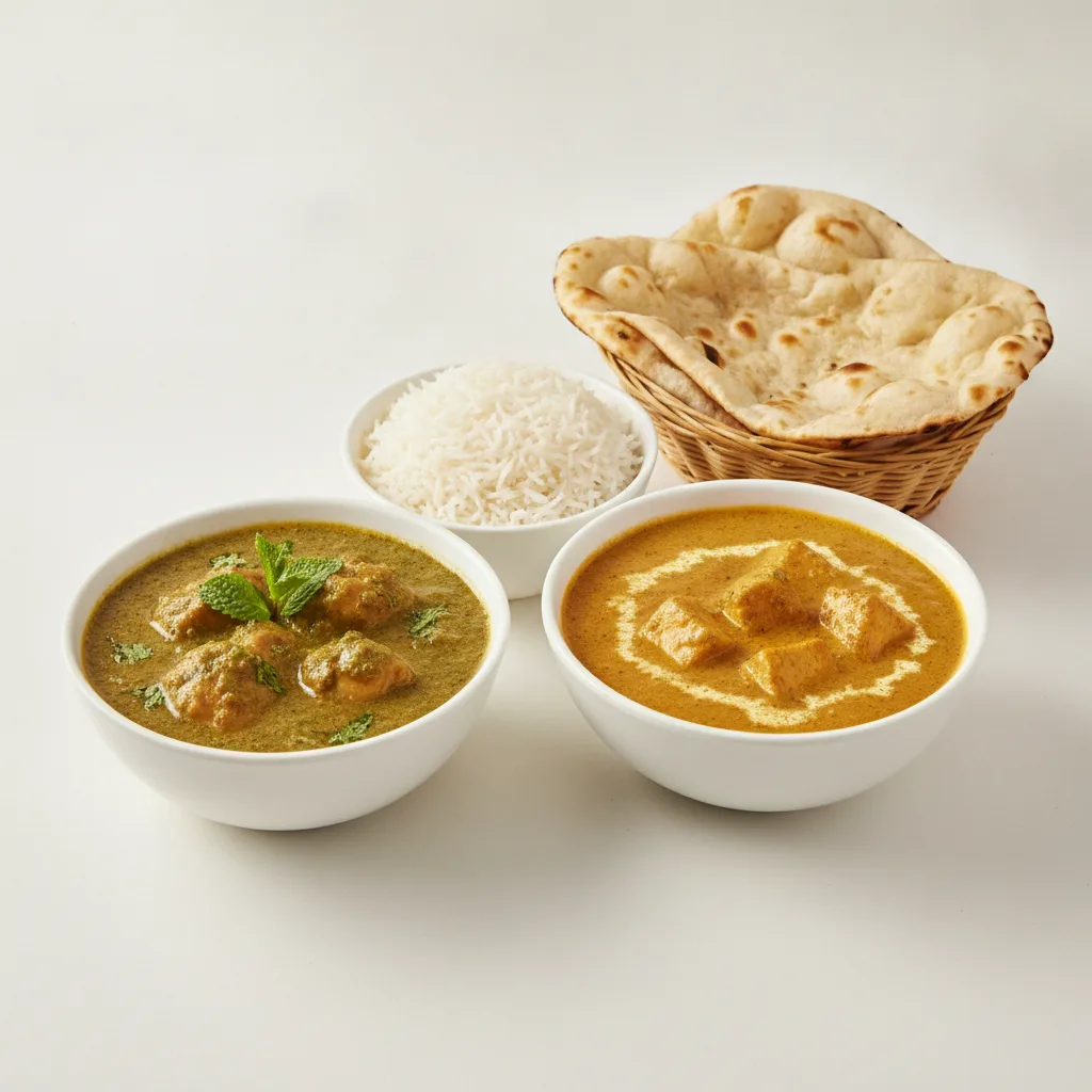 Bronze Package — Chicken Mint Curry and Shahi Paneer Korma Bronze Package — Chicken Mint Curry and Shahi Paneer Korma