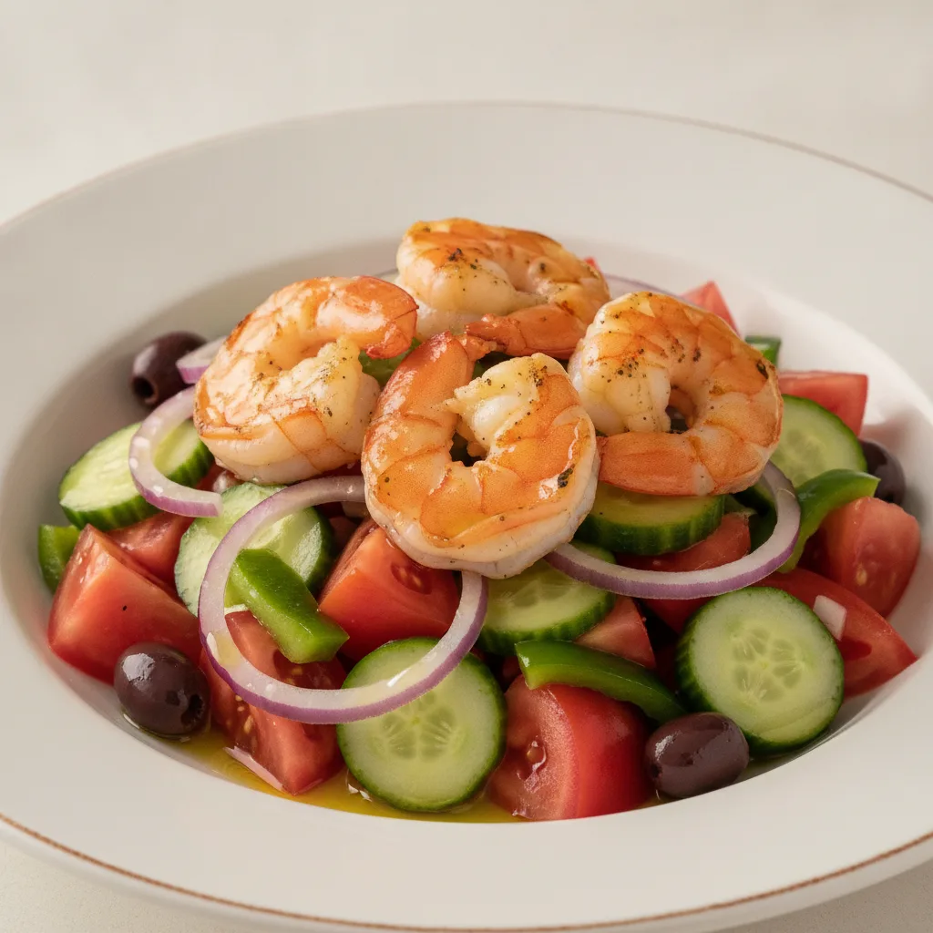 Greek Salad and Shrimp Greek Salad and Shrimp