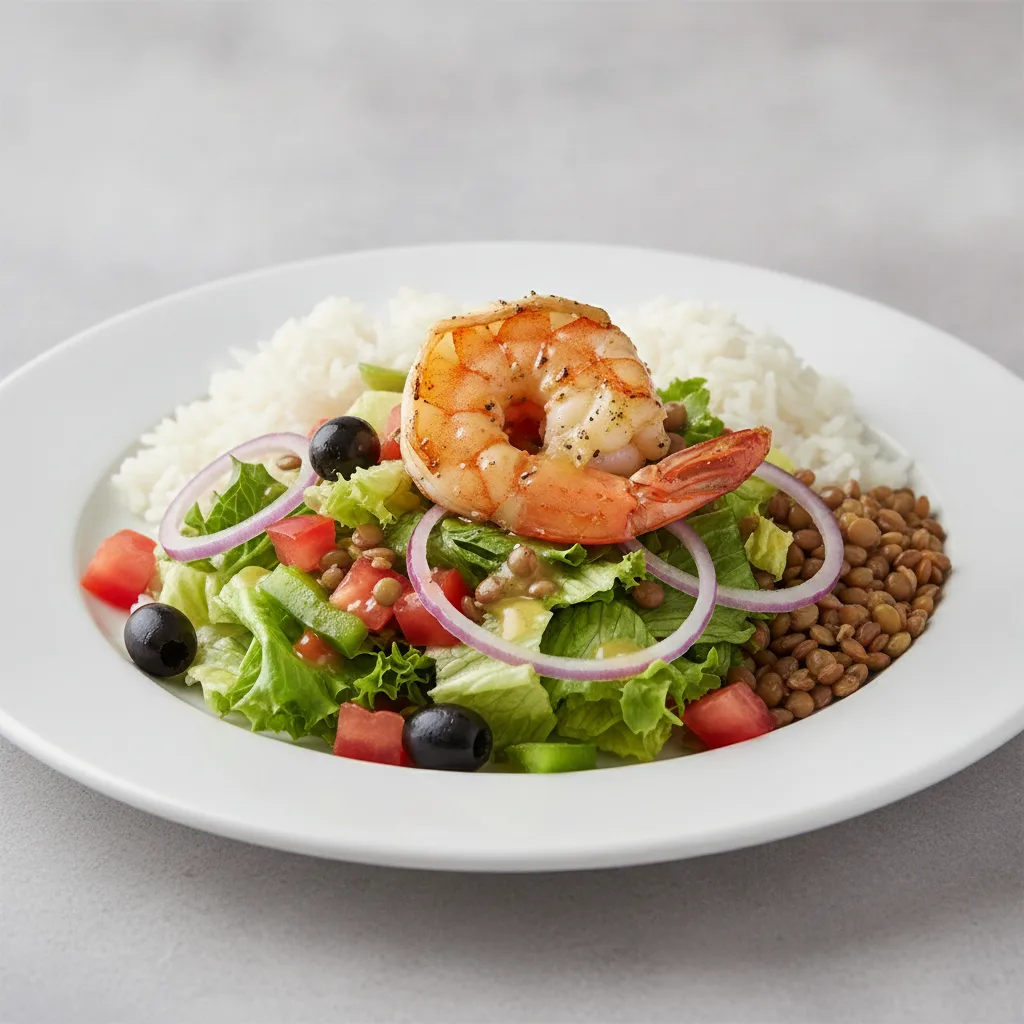 Butterflied 'klassiko' Salad and Shrimp Butterflied 'klassiko' Salad and Shrimp