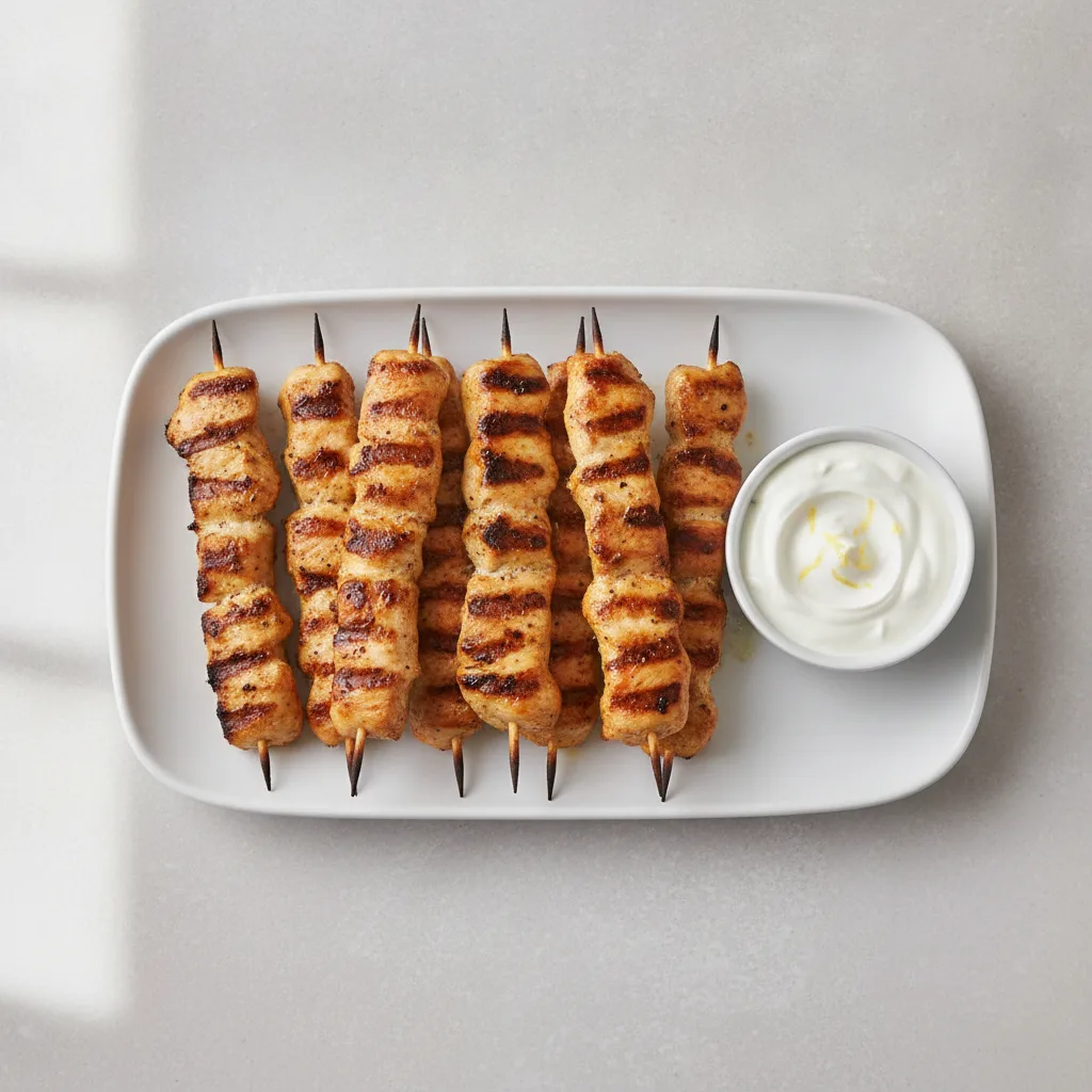 Grilled Chicken Skewers - Yogurt Sauce Grilled Chicken Skewers - Yogurt Sauce