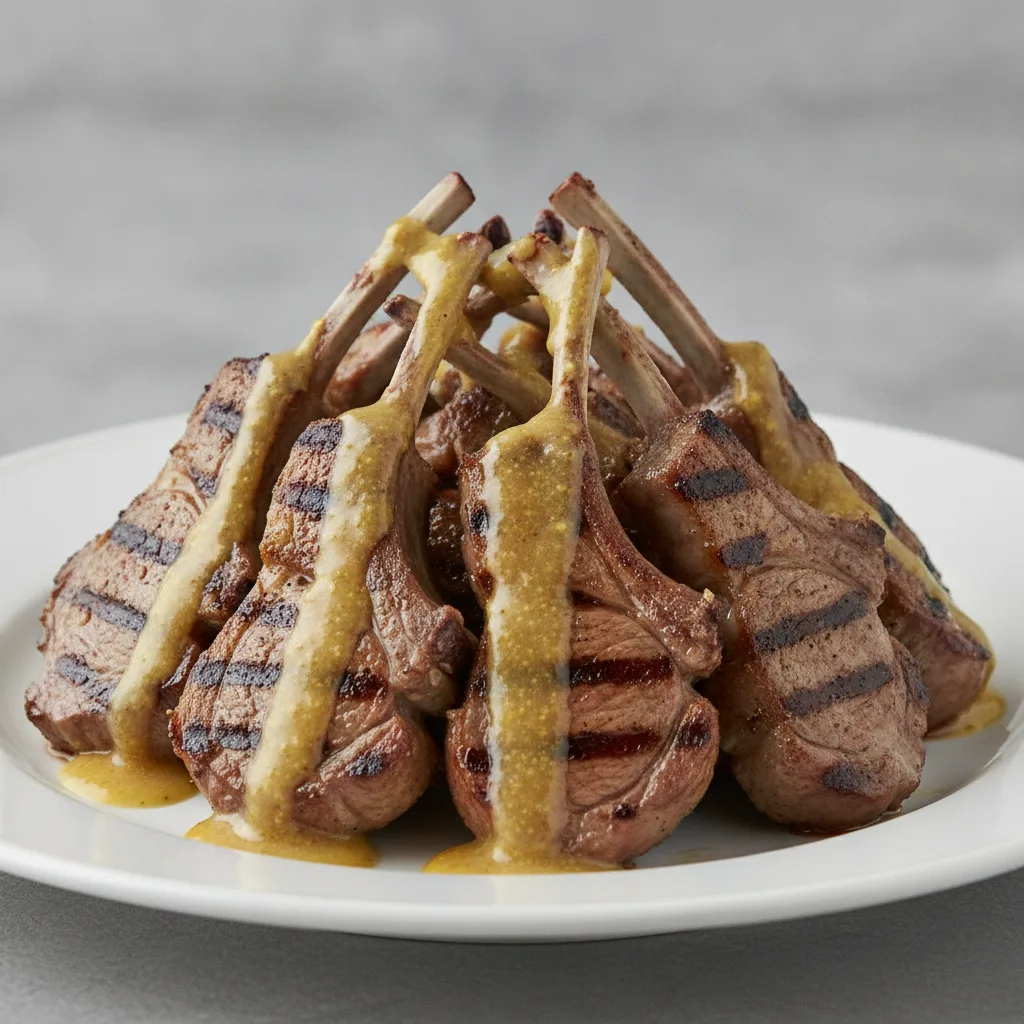 Loin Lamb Chops - Lemon Mustard Sauce Loin Lamb Chops - Lemon Mustard Sauce
