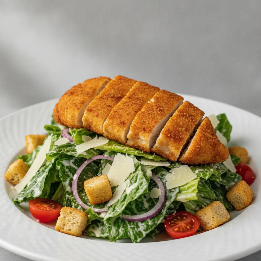 Caesar #2 Salad with Crispy Chicken