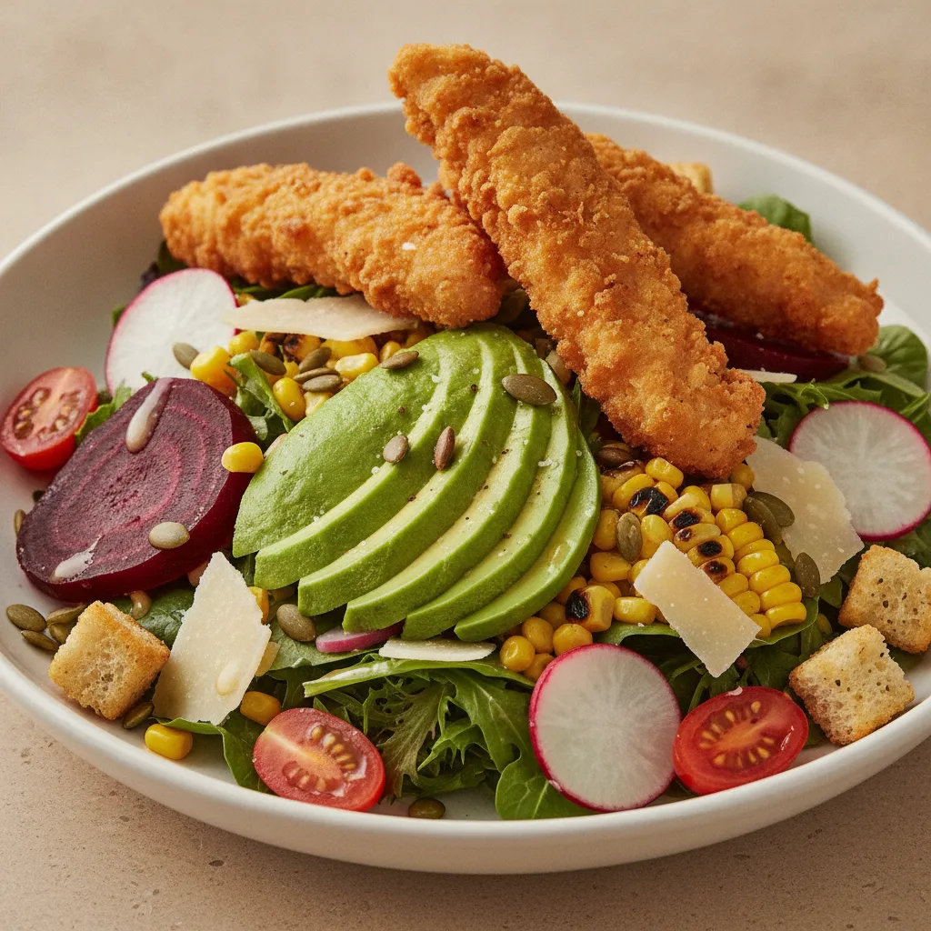 Fresh From the Market Salad with Crispy Chicken