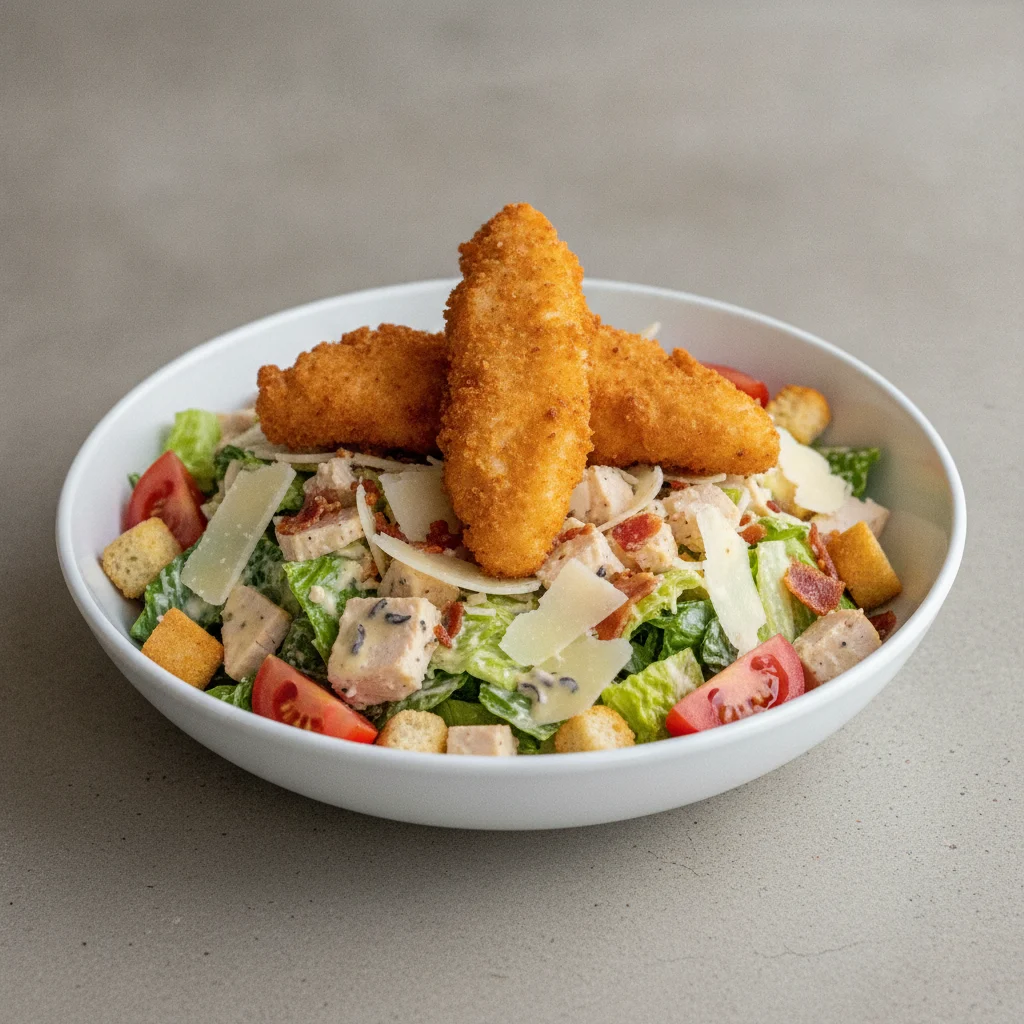 Chopped Caesar Salad Bowl with Chicken Tenders Chopped Caesar Salad Bowl with Chicken Tenders