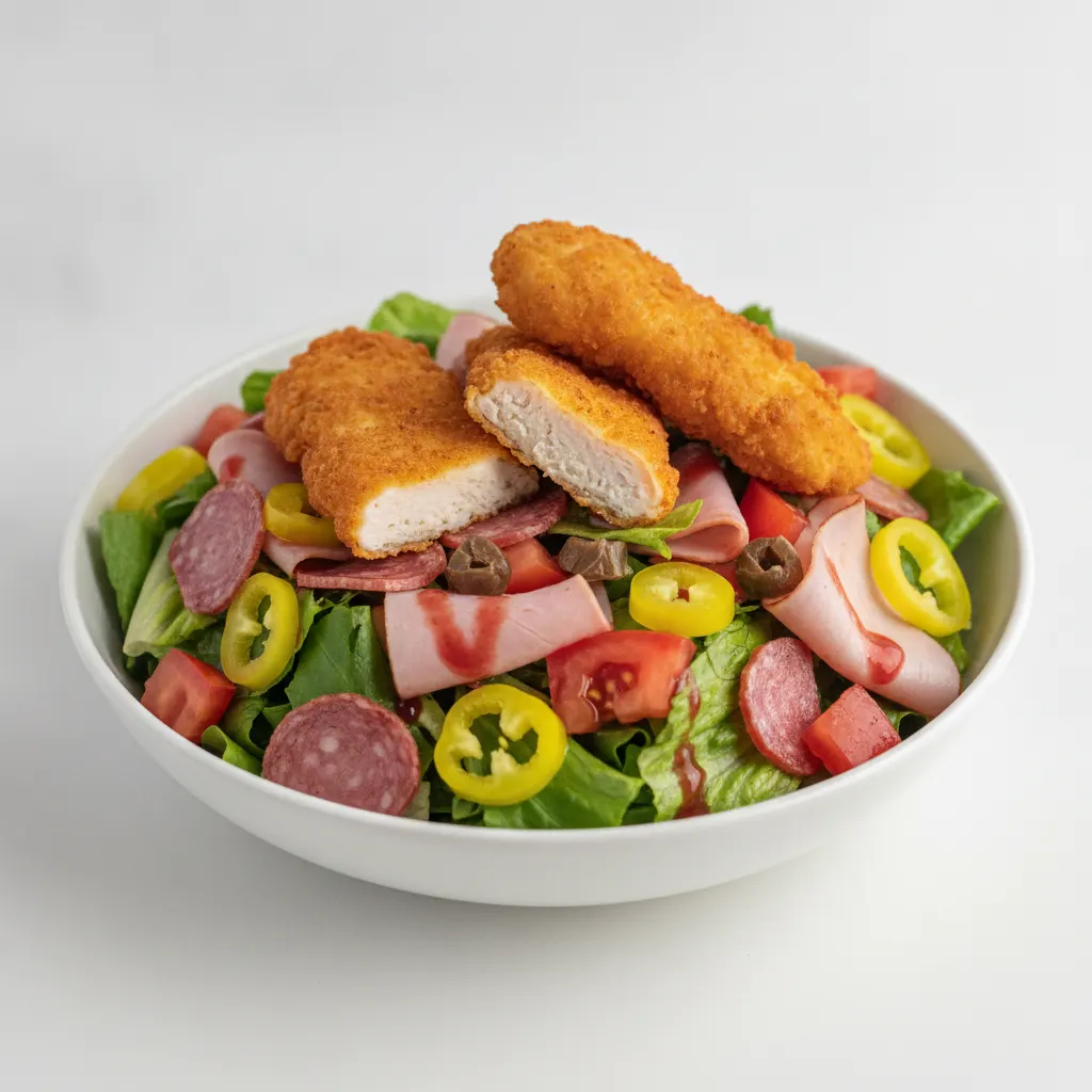 Chopped Italian Salad Bowl with Chicken Tenders Chopped Italian Salad Bowl with Chicken Tenders