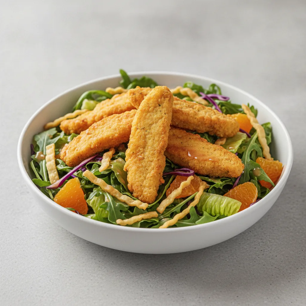 Vegan Chinese Chicken Salad Bowl with Vegan Plant Based Tenders Vegan Chinese Chicken Salad Bowl with Vegan Plant Based Tenders