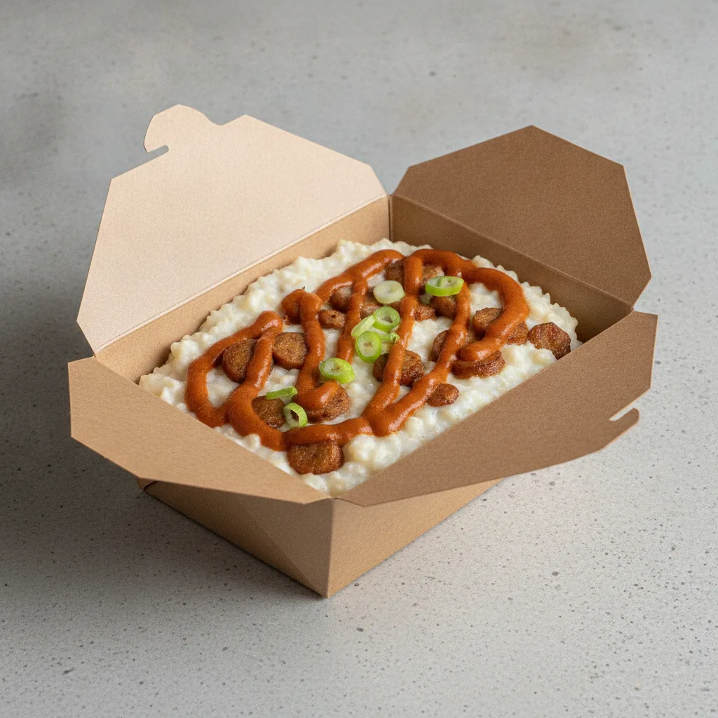 Coconut Cheesy Grits Box - Green Onion , Andouille Sausage , Adobo Cream