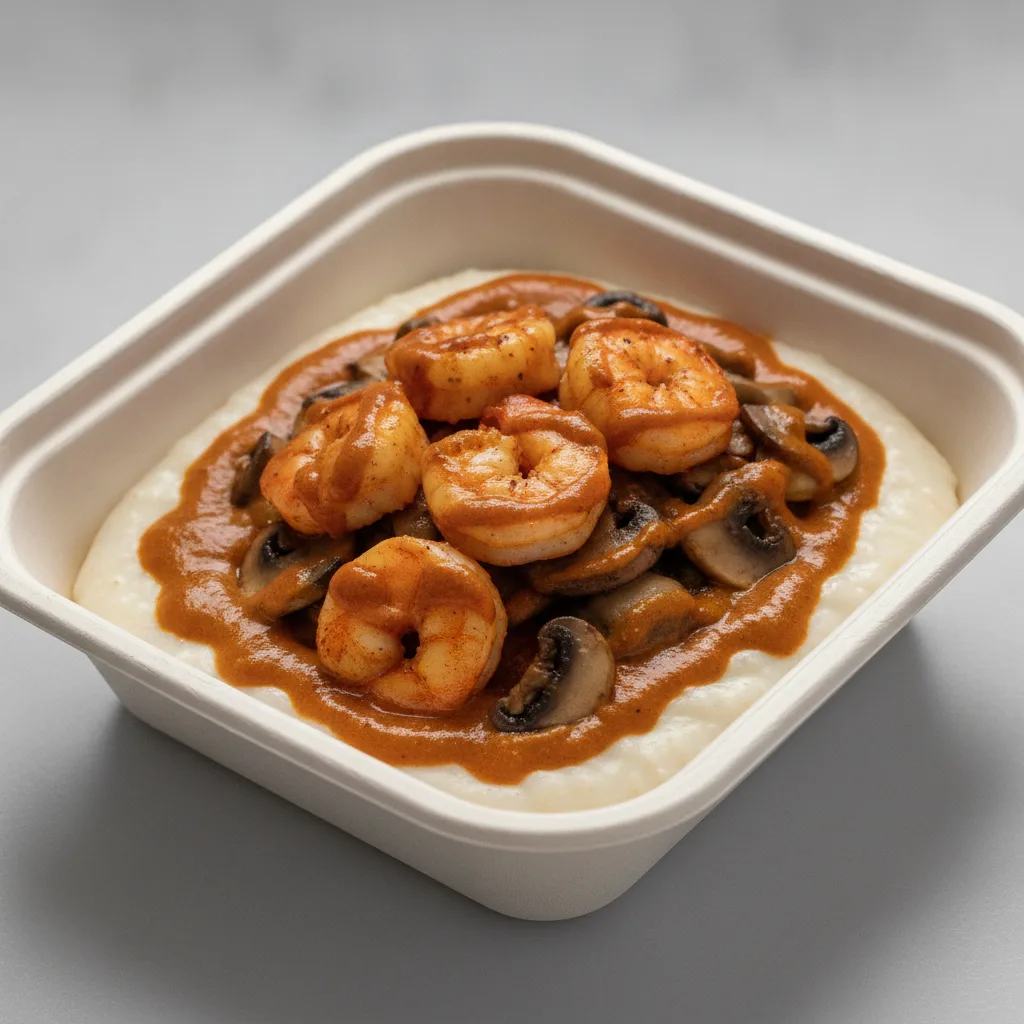 Coconut Cheesy Grits Box - Mushrooms , Adobo Shrimp , Adobo Cream