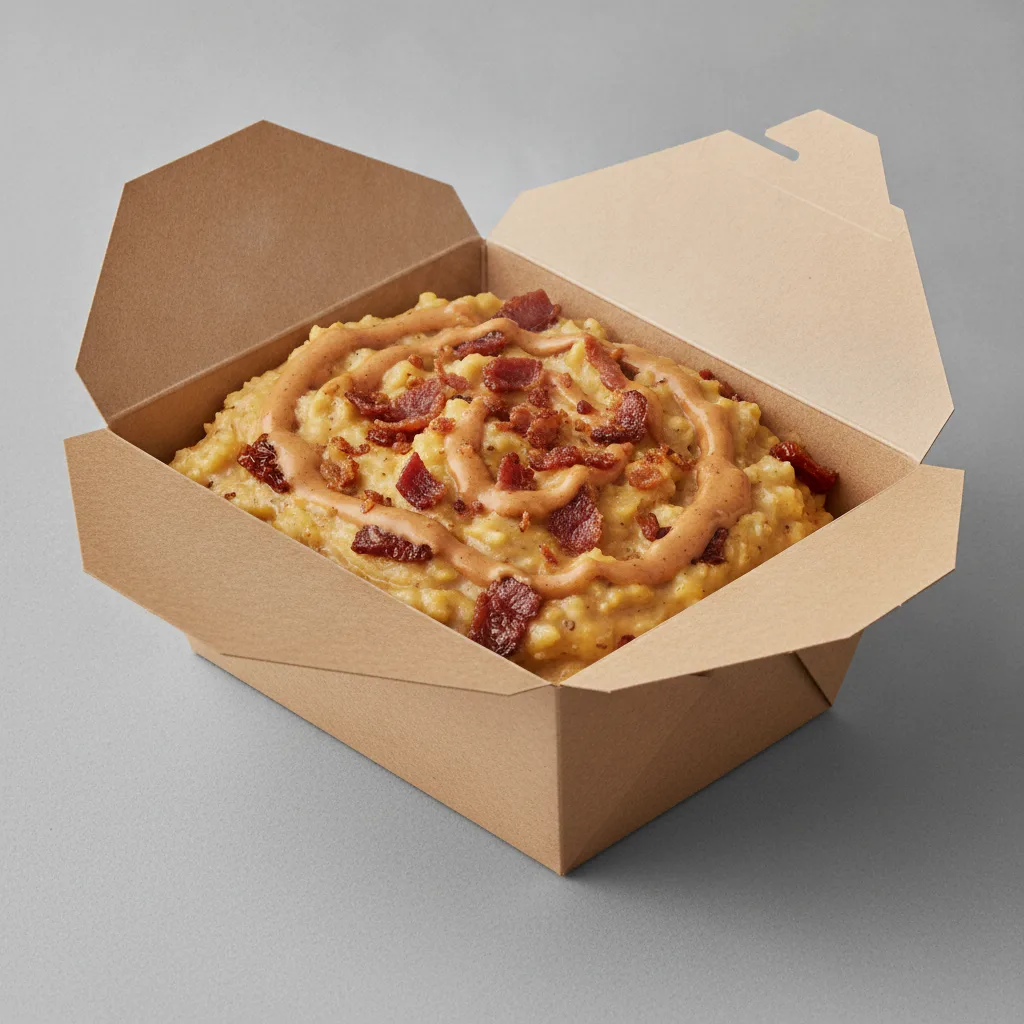 Chipotle Gouda Grits Box - Sundried Tomatoes , Bacon , Adobo Cream