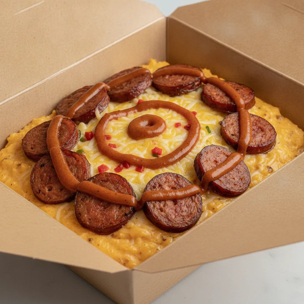 Chipotle Gouda Grits Box - Pepper Jack Cheese , Andouille Sausage , Adobo Cream