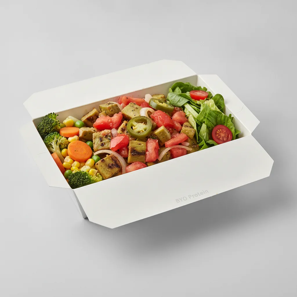 Nopales a La Mexicana Box - Steamed Veggies / Green Salad Nopales a La Mexicana Box - Steamed Veggies / Green Salad