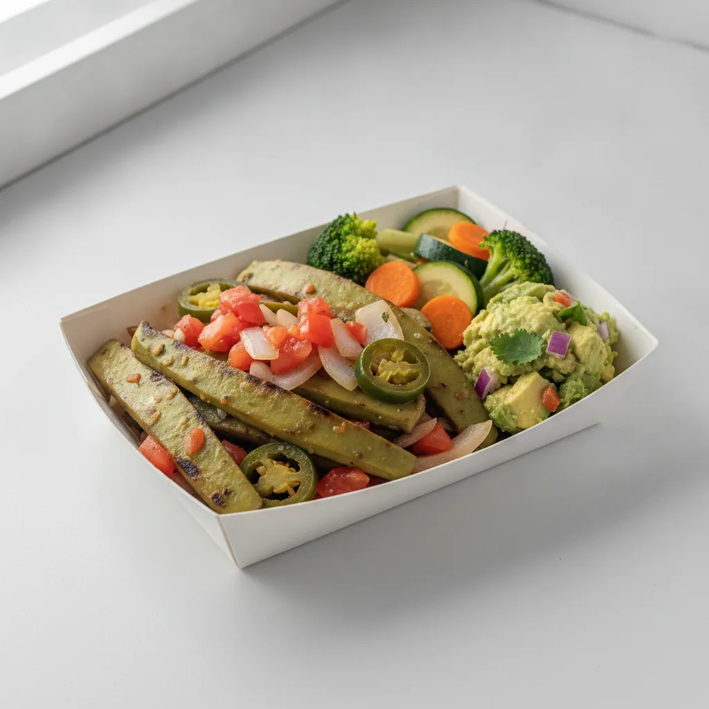 Nopales a La Mexicana Box - Steamed Veggies / Avocado Salad Nopales a La Mexicana Box - Steamed Veggies / Avocado Salad