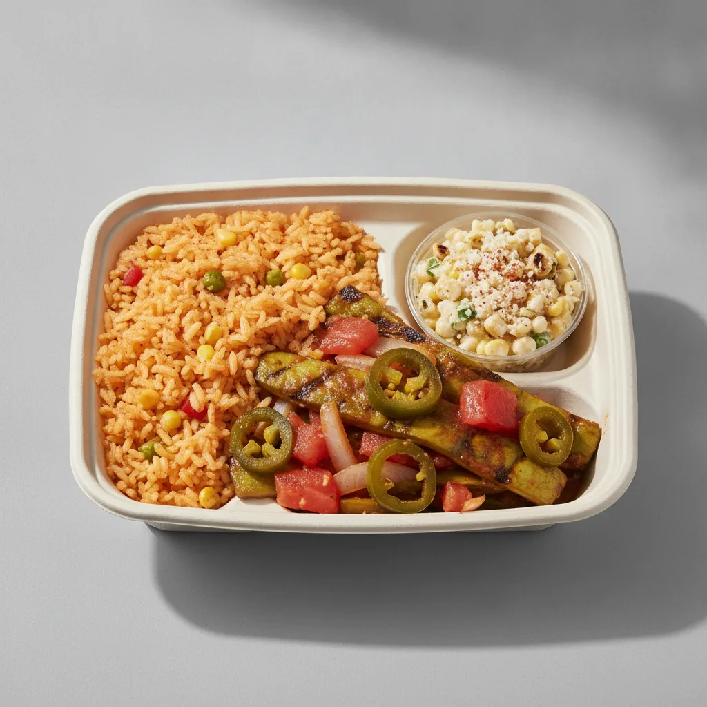 Nopales a La Mexicana Box - Mexican Rice / Street Corn Salad Nopales a La Mexicana Box - Mexican Rice / Street Corn Salad