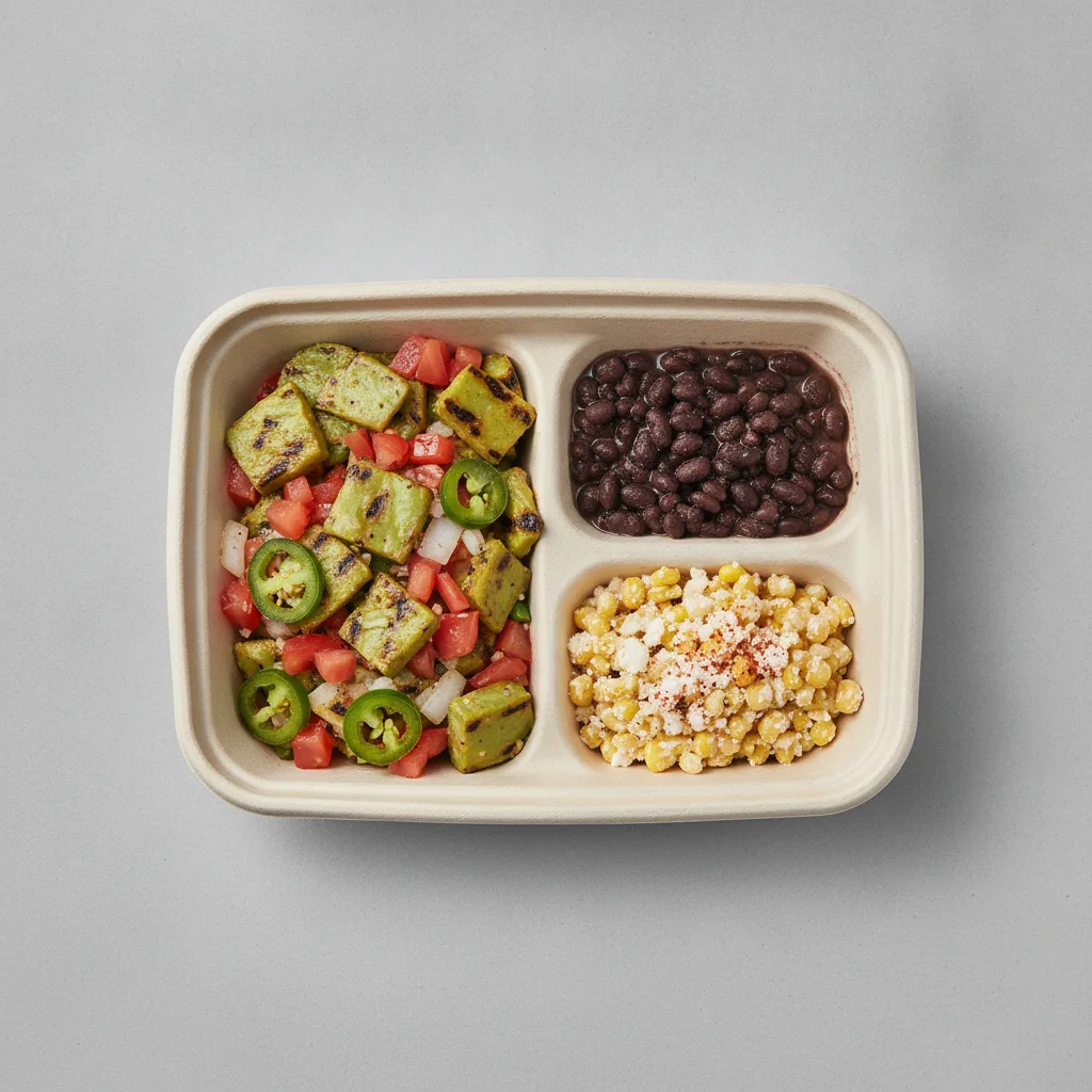 Nopales a La Mexicana Box - Black Beans / Street Corn Salad Nopales a La Mexicana Box - Black Beans / Street Corn Salad