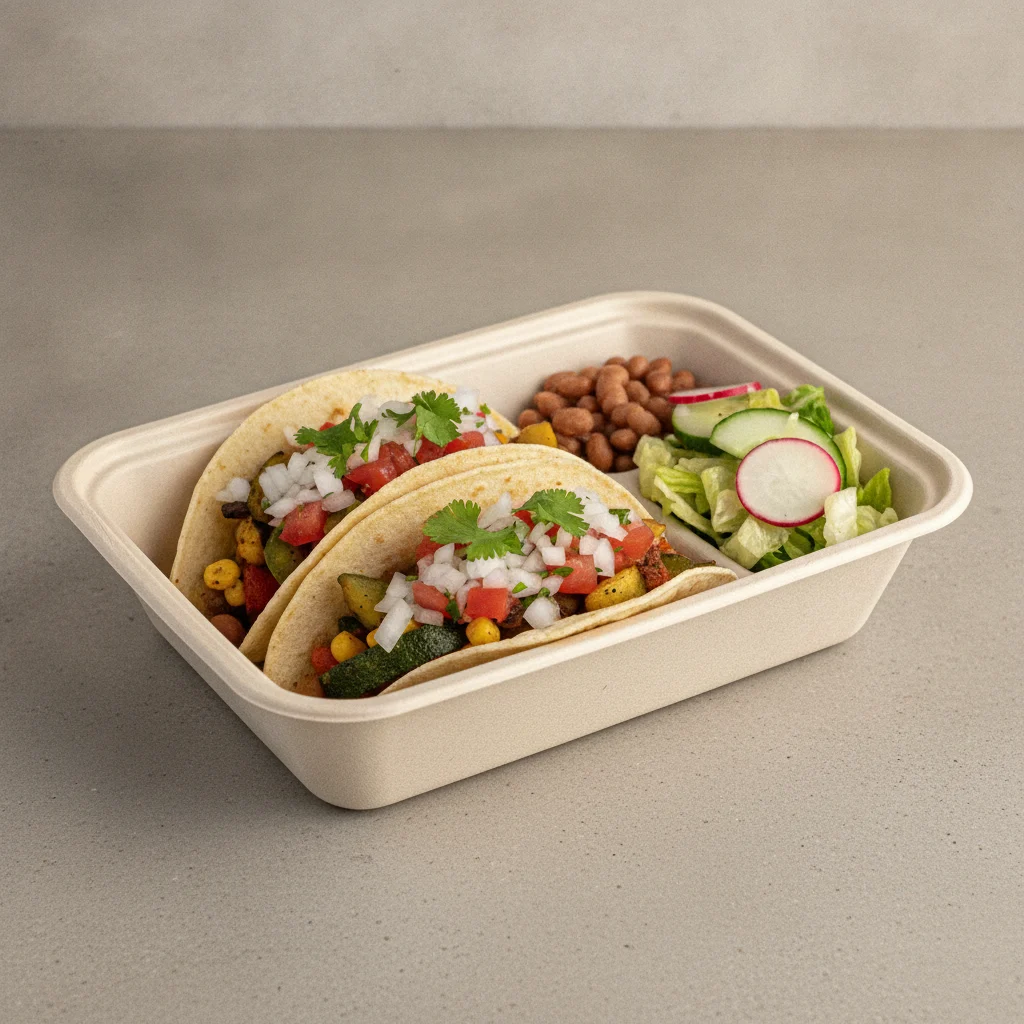 Vegan Power Taco Box - Mix Veggie with Pinto Beans / Mexican Salad Vegan Power Taco Box - Mix Veggie with Pinto Beans / Mexican Salad