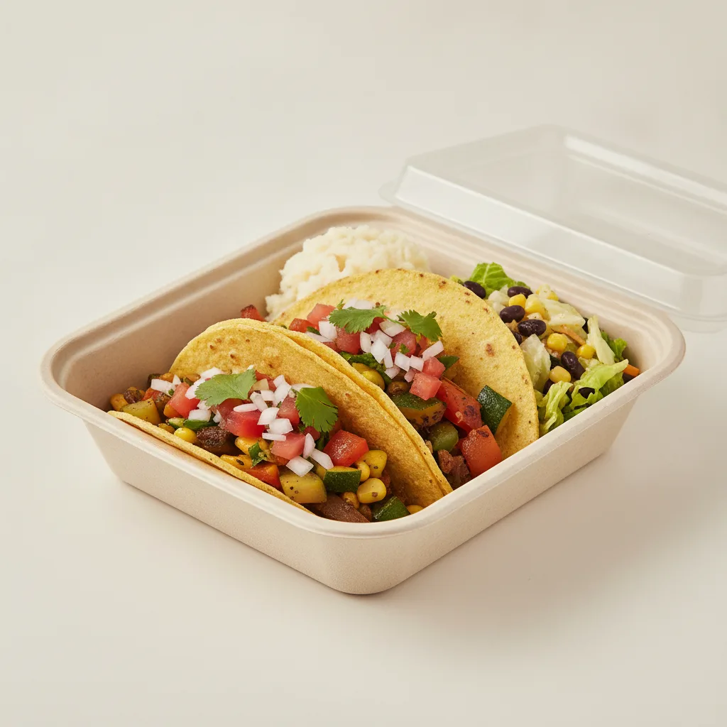 Vegan Power Taco Box - Mix Veggie with Mashed Potato / Mexican Salad Vegan Power Taco Box - Mix Veggie with Mashed Potato / Mexican Salad