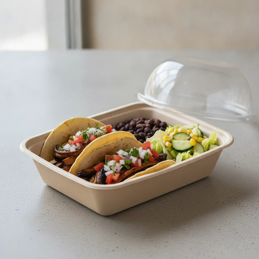 Vegan Power Taco Box — Portobello Chipotle with Black Beans / Mexican Salad Vegan Power Taco Box — Portobello Chipotle with Black Beans / Mexican Salad