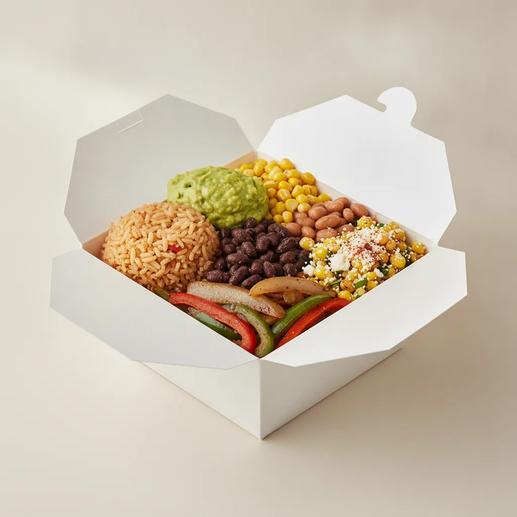 Burrito Bowl Box — Pinto Beans / Street Corn Salad Burrito Bowl Box — Pinto Beans / Street Corn Salad