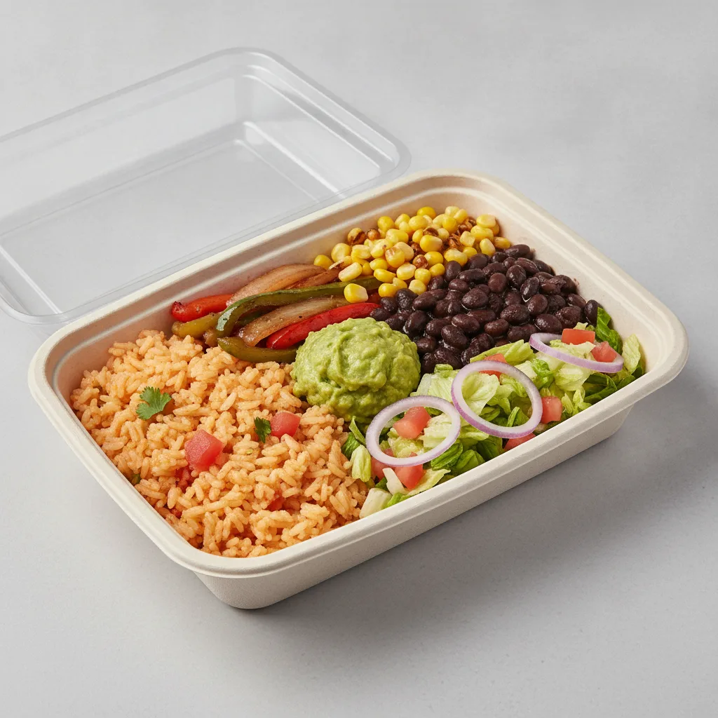 Burrito Bowl Box with Black Beans / Mexican Salad Burrito Bowl Box with Black Beans / Mexican Salad