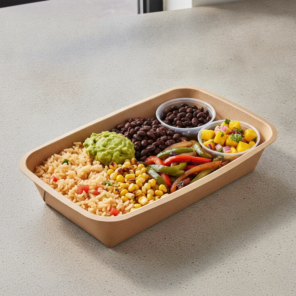 Burrito Bowl Box with Black Beans / Mango Salad Burrito Bowl Box with Black Beans / Mango Salad