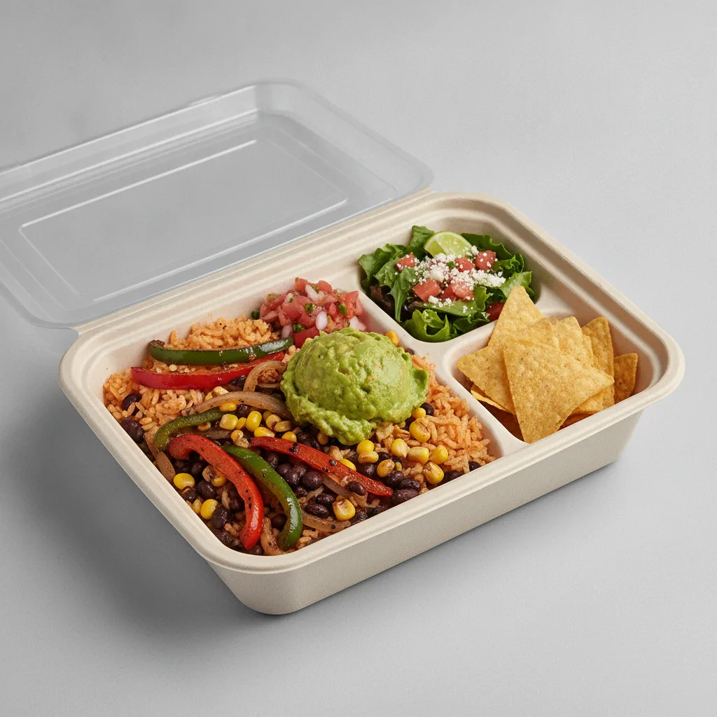 Burrito Bowl Box with Pico and Chips / Mexican Salad Burrito Bowl Box with Pico and Chips / Mexican Salad