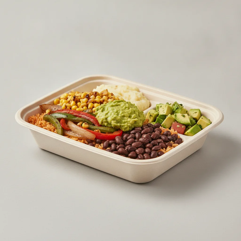 Burrito Bowl Box with Mashed Potato / Avocado Salad Burrito Bowl Box with Mashed Potato / Avocado Salad