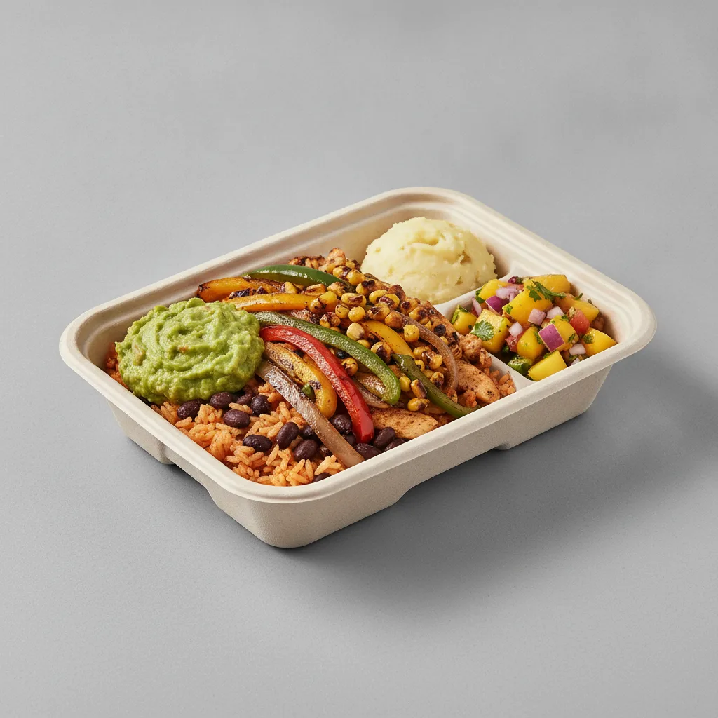 Burrito Bowl Box with Mashed Potato / Mango Salad Burrito Bowl Box with Mashed Potato / Mango Salad