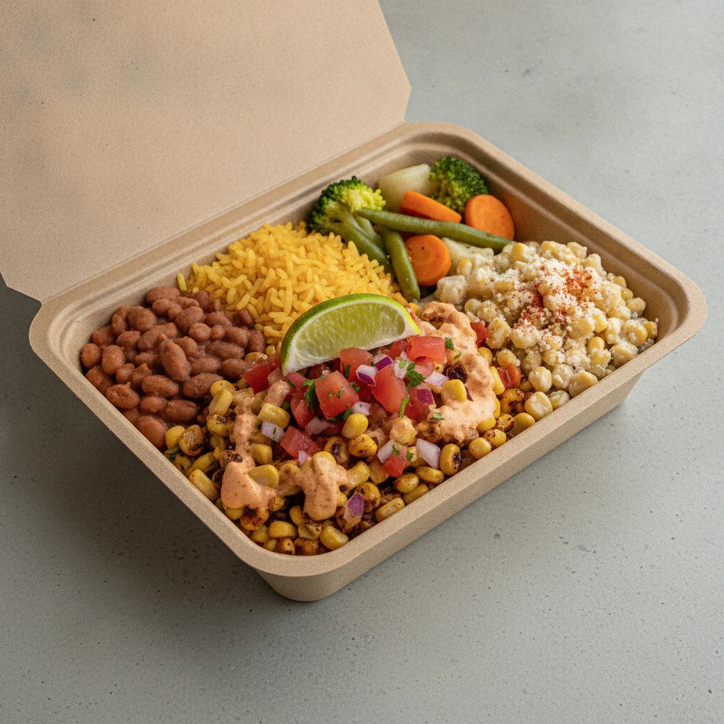 Elote Bowl Box — Steamed Veggies / Street Corn Salad Elote Bowl Box — Steamed Veggies / Street Corn Salad