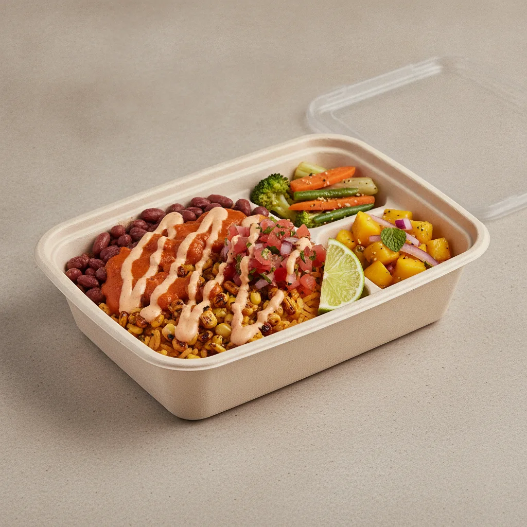 Elote Bowl Box — Steamed Veggies / Mango Salad Elote Bowl Box — Steamed Veggies / Mango Salad