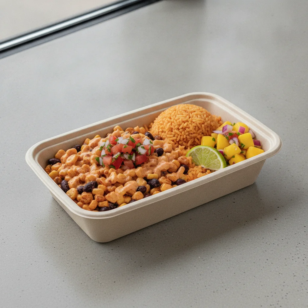 Elote Bowl Box — Mexican Rice / Mango Salad Elote Bowl Box — Mexican Rice / Mango Salad