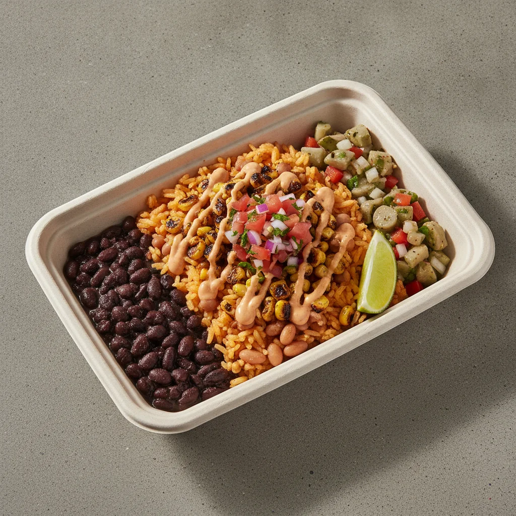 Elote Bowl Box with Black Beans / Nopalitos Salad Elote Bowl Box with Black Beans / Nopalitos Salad