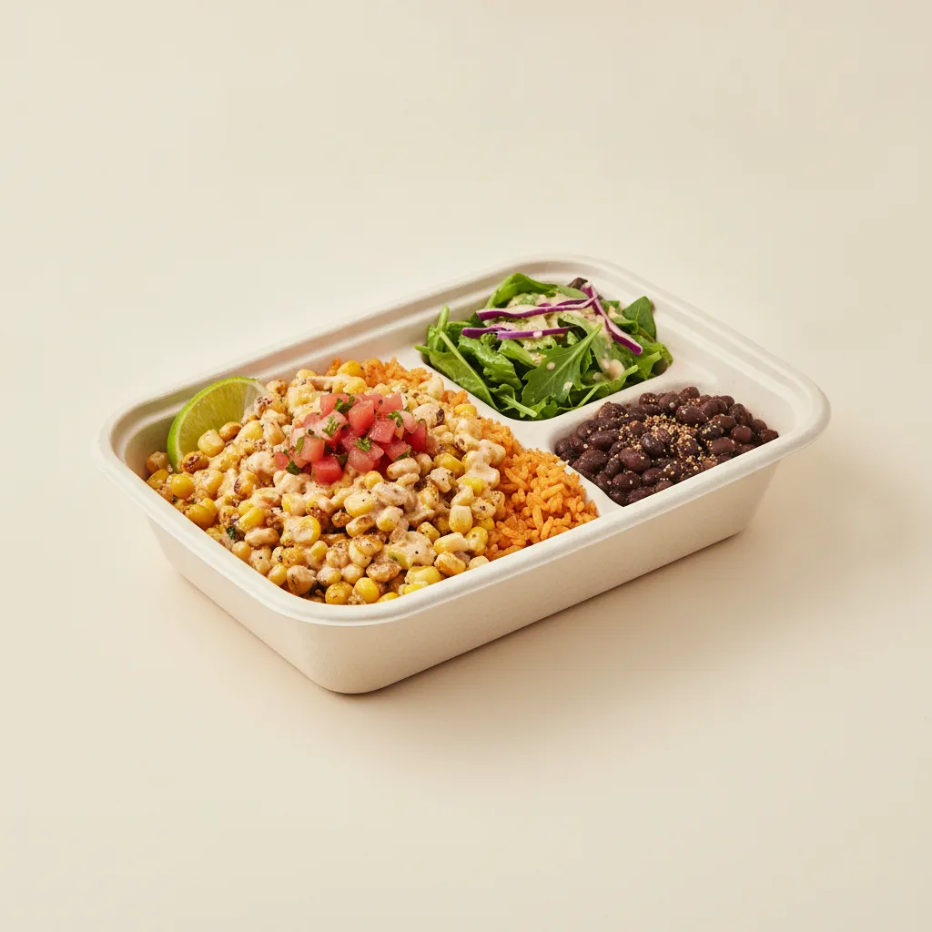 Elote Bowl Box with Black Beans / Green Salad Elote Bowl Box with Black Beans / Green Salad