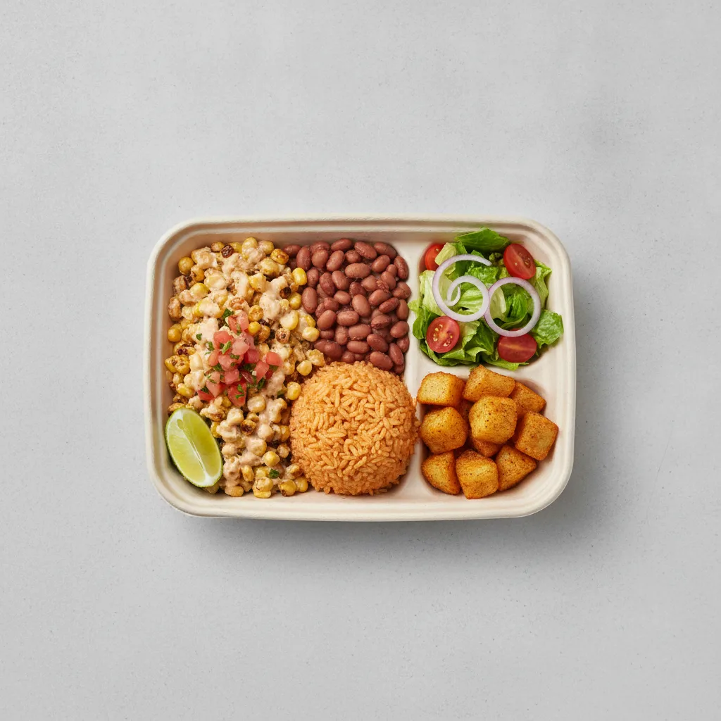 Elote Bowl Box with Home Fries / Mexican Salad Elote Bowl Box with Home Fries / Mexican Salad