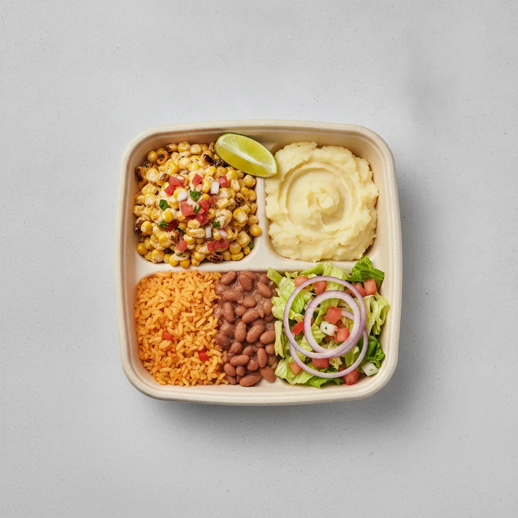 Elote Bowl Box with Mashed Potato / Mexican Salad Elote Bowl Box with Mashed Potato / Mexican Salad