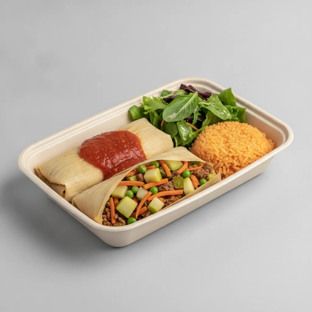 Tamales Box (Vegetarian) — Mexican Rice / Green Salad Tamales Box (Vegetarian) — Mexican Rice / Green Salad