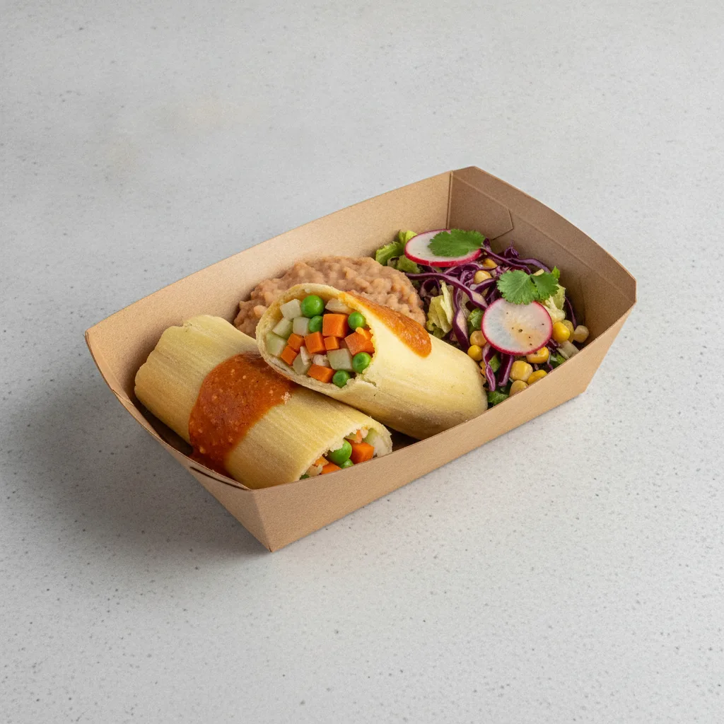 Tamales Box (Vegetarian) — Pinto Beans / Mexican Salad Tamales Box (Vegetarian) — Pinto Beans / Mexican Salad