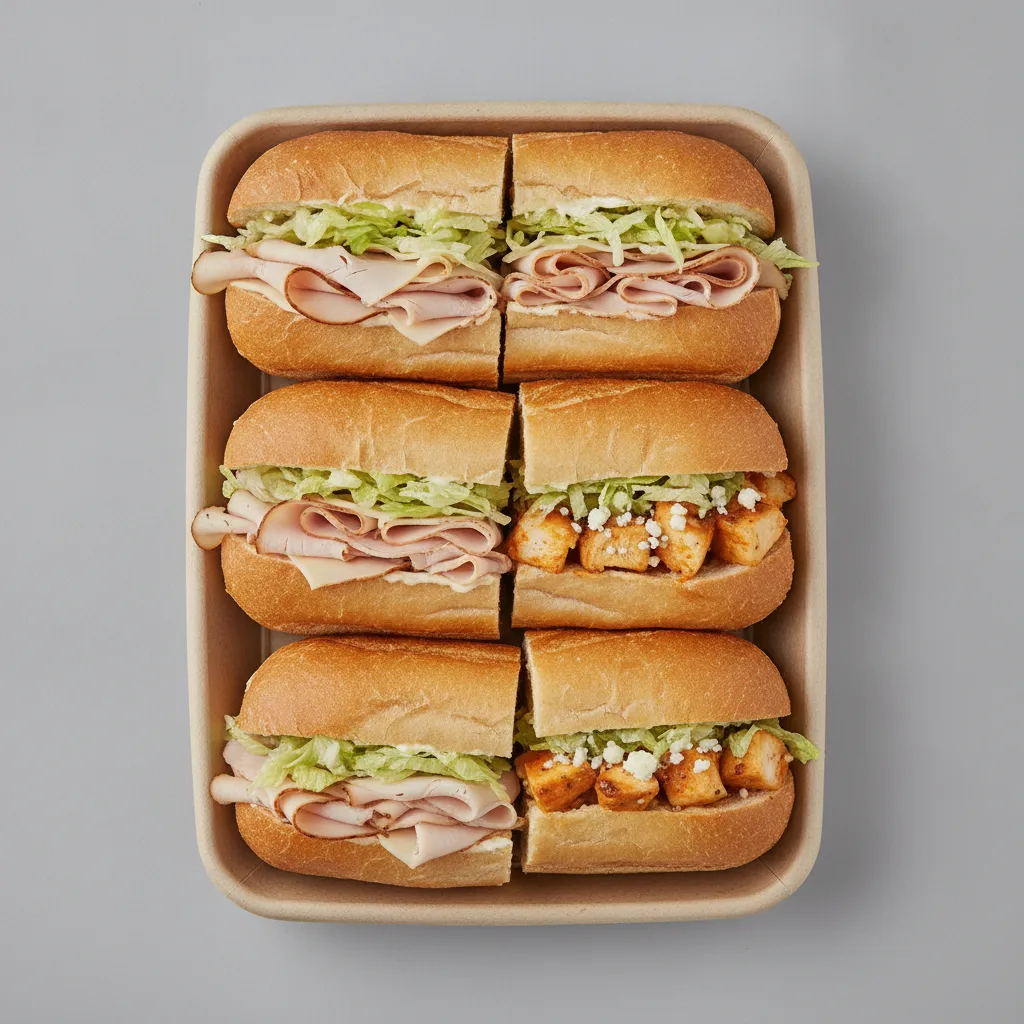 50/50 Hoagie Tray - Turkey & Provolone / Buffalo Ranch Chicken 50/50 Hoagie Tray - Turkey & Provolone / Buffalo Ranch Chicken