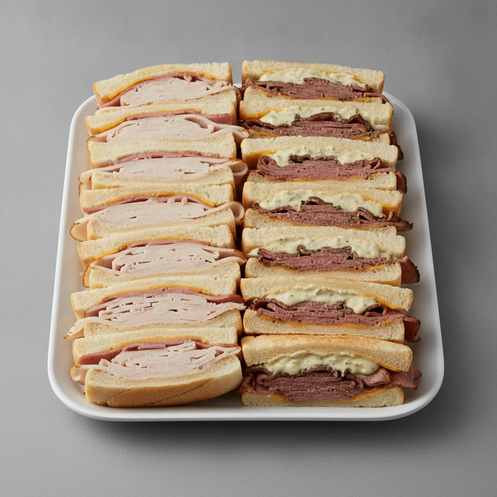 50/50 Hoagie Tray - Turkey & Provolone / Roast Beef & Cheddar with Horseradish 50/50 Hoagie Tray - Turkey & Provolone / Roast Beef & Cheddar with Horseradish