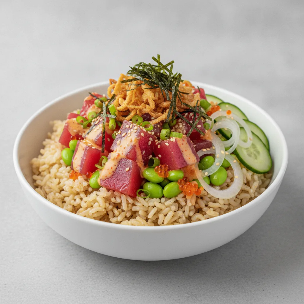 Spicy Ahi Bowl (Regular) — Brown Rice Spicy Ahi Bowl (Regular) — Brown Rice