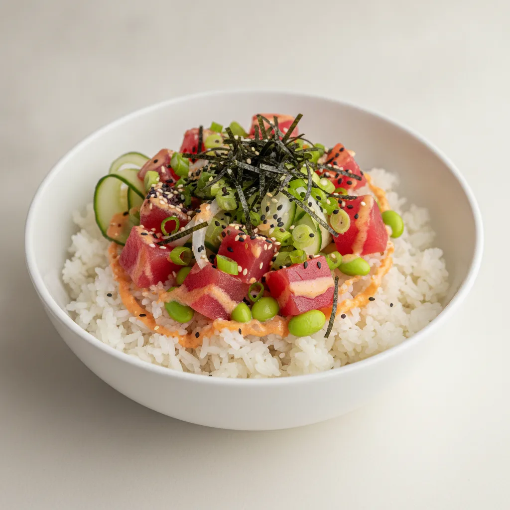 Gluten Free Spicy Ahi Bowl (Regular) — White Rice Gluten Free Spicy Ahi Bowl (Regular) — White Rice