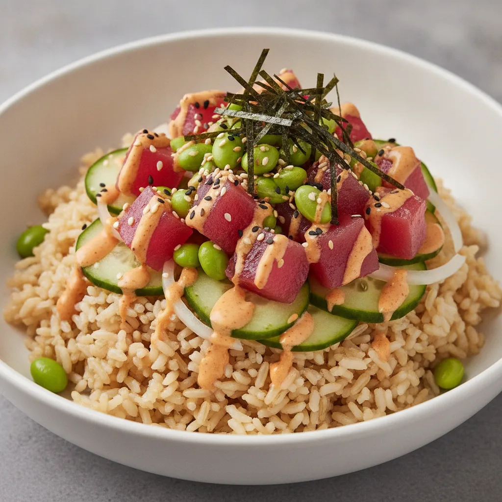 Gluten Free Spicy Ahi Bowl (Regular) — Brown Rice Gluten Free Spicy Ahi Bowl (Regular) — Brown Rice