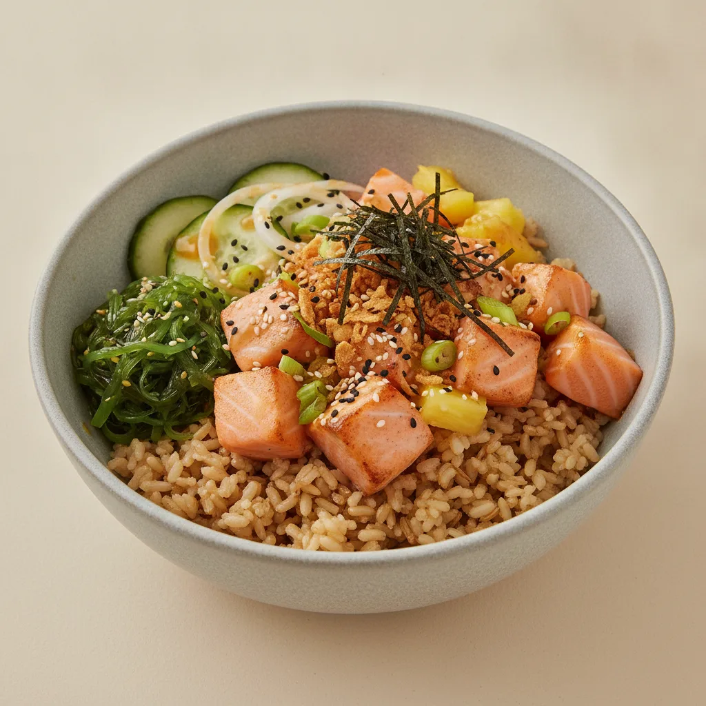 Yuzu Ponzu Salmon Bowl (Regular) — Brown Rice Yuzu Ponzu Salmon Bowl (Regular) — Brown Rice