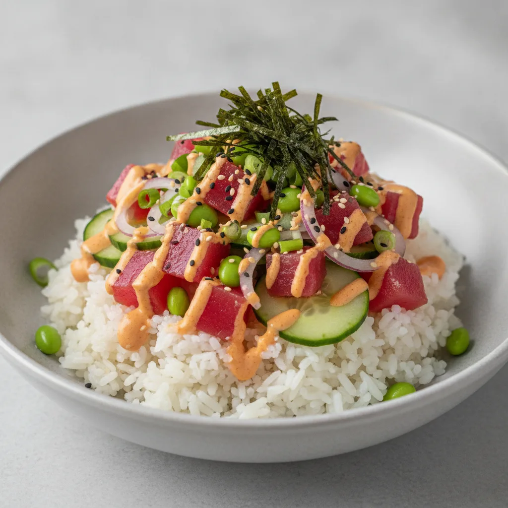 Gluten Free Spicy Ahi Bowl (Regular) — White Rice