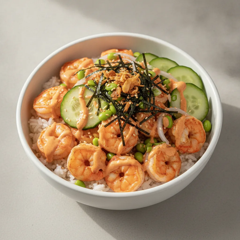 Gluten Free Spicy Shrimp Bowl (Regular) — White Rice